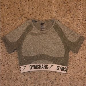 Gymshark flex crop top in khaki/sand